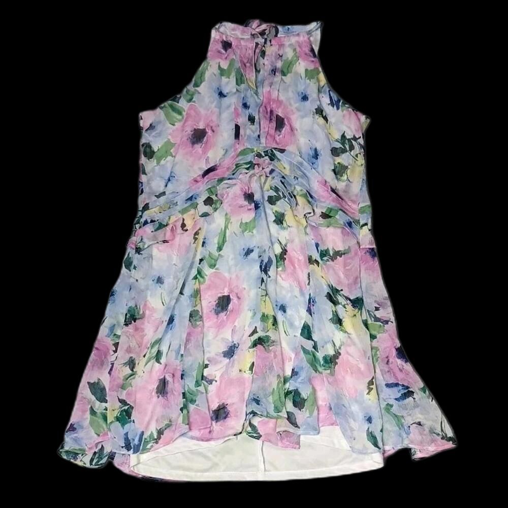 tahari arthur s levine Sleeveless dress Womens Size 10 Multicolor Water Color...